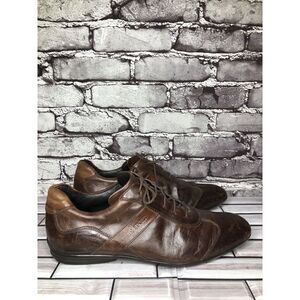 Galizio Torresi Brown Leather Driving Sneakers Casual Shoes Men’s Sz 42EU/9M US